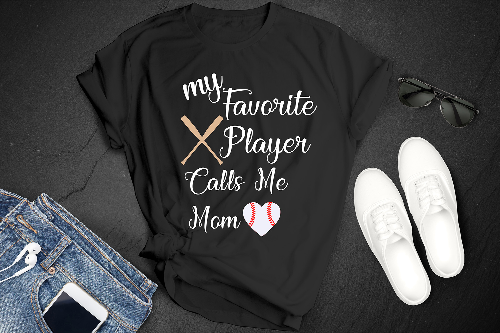 Baseball Heart Shirt - Ladies neck t shirt Baseball womens T-shirt. Vintage baseball heart graphic sport game Plus Size Shirt Baseball mom-01 Mockup